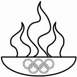 Olympic Torch Olympics Coloring Clipart Pages Printable Rings Clip Fire Flame Drawing Summer Theft Line Sketch Cliparts Special Games Greece sketch template