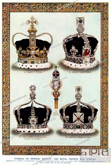 symbols  imperial majesty st edwards crown   precious stones stock photo picture