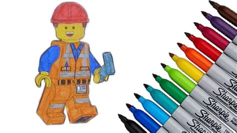 lego  emmet coloring page   hd video  kids youtube