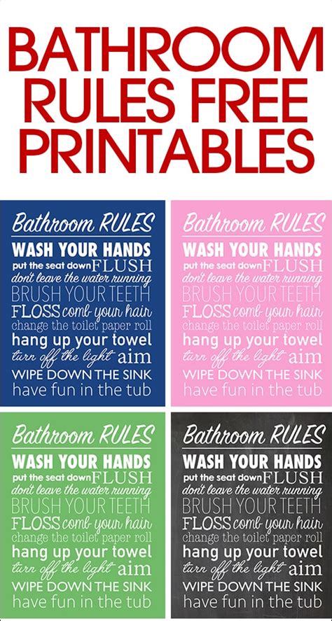 Bathroom Rules Free Printable How To Nest For Less™