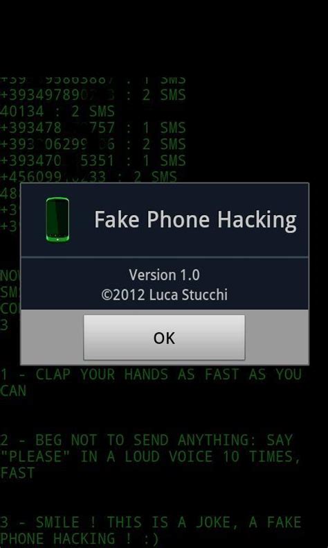 fake phone hacking apk  android