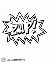 Superhero Partywithunicorns Actions Zap sketch template