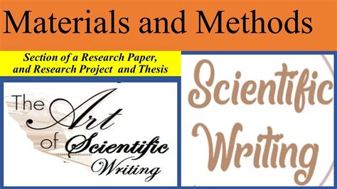 scientific writing materials  method section  research paper
