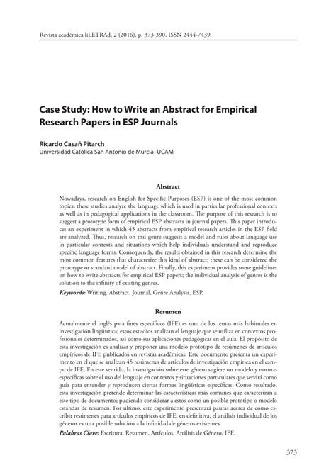 case study   write  abstract  empirical research