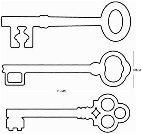 printable key shape template  printable templates