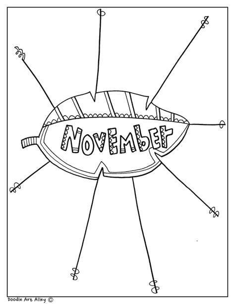 november coloring pages doodle art alley