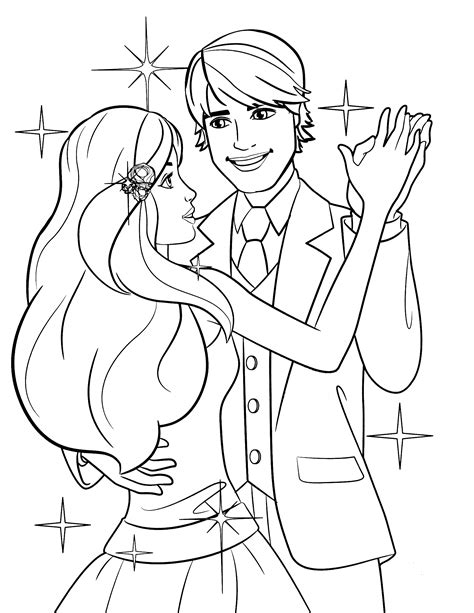 date barbie  ken coloring pages