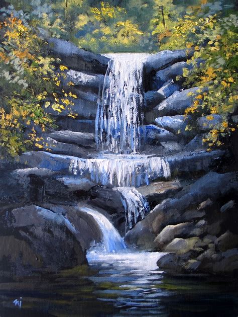 water falls painting  paintingvalleycom explore collection  water falls painting