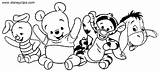 Pooh Winnie Baby Coloring Pages Disney Cute Characters Bear Eeyore Drawing Friends Character Tigger Clips Thanksgiving Clipart Ausmalbilder Drawings Piglet sketch template