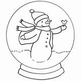 Coloring Pages Snowglobe Snow Globe Kids Christmas Snowman Sheet Cute Printable sketch template