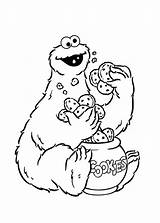 Cookie Monster Coloring Pages Cookies Sesame Street Eating Jar Party Birthday Drawing Colouring Printable Sheets Monsters Kids Book Books Show sketch template