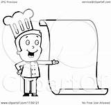 Menu Blank Chef Cartoon Coloring Presenting Clipart Outlined Vector Thoman Cory Regarding Notes sketch template