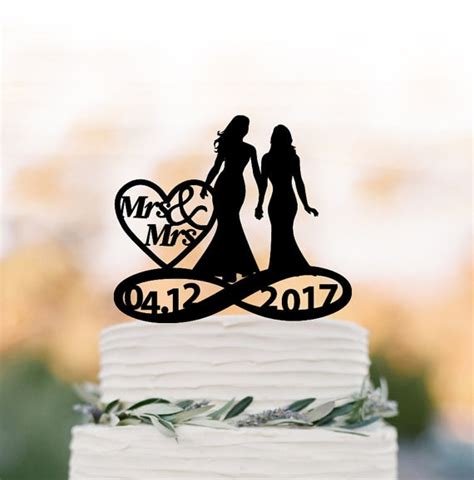 Lesbian Wedding Cake Topper Mrs And Mrs Same Sex Wedding Cake Topper