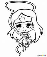 Chibi Superhero Superhelden Draw Maravilla Animados Princesas Niños Gratuitamente Stampa Drawdoo Superhéroes Supergirl sketch template