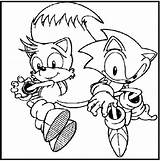 Fox Tails Coloring Pages Sonic Printable Getcolorings Getdrawings sketch template