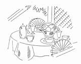 Tea Table Coloring Supercoloring Pages Printable Clipart sketch template