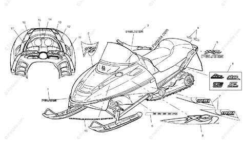 polaris snowmobile  oem parts diagram  decals snpcscsacsbcscsacsbcs