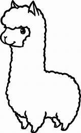 Alpaca Coloring Pages Cute Llama Cartoon Wecoloringpage Outline Printable Drawing Kids sketch template