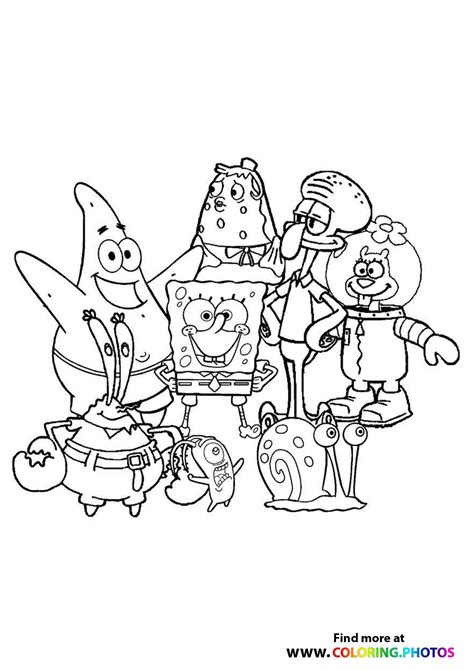 spongebob  friends coloring pages  kids