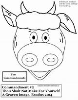 Calf Golden Craft Commandments Ten Gold Coloring Graven Thou Shalt Moses Pages Plate School Sunday Crafts Paper Template Make Cow sketch template