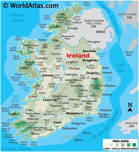 geography  ireland landforms world atlas