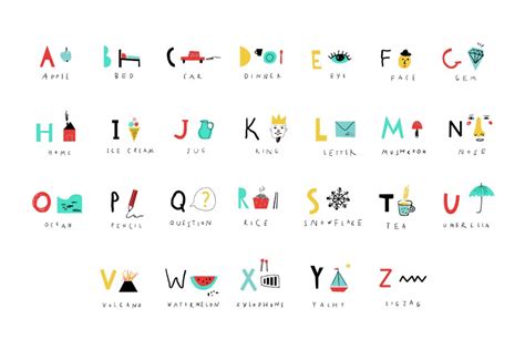 cute alphabet custom designed illustrations creative market