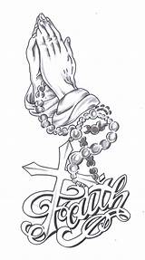 Rosary Tattoo Hands Praying Cross Drawing Faith Drawings Tattoos Designs Clipart Stencil Clip Awesome Prayer Hand Beads Angel Library Getdrawings sketch template