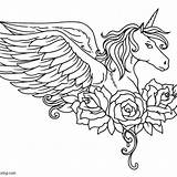 Alicorn Pegasus sketch template