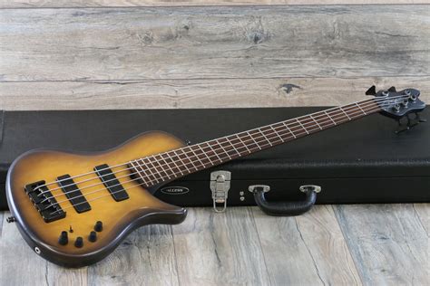 awesome brubaker kxb  standard  single cut  string bass satin sunburst hard case lovies