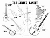 Coloring Instruments Musical String Instrument Family Pages Music Worksheets Strings Sheet Violin Printable Colouring Orchestra Worksheet Kids Bass Other Made sketch template