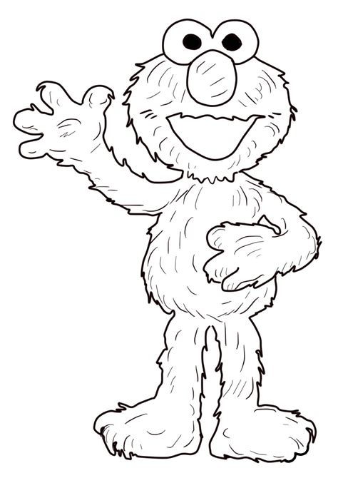 elmo waving  coloring page  printable coloring pages  kids