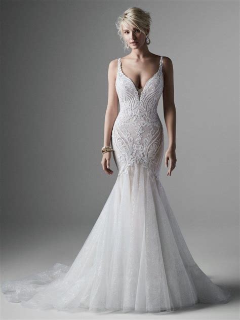 sleeveless v neckline sparkle tulle mermaid wedding dress kleinfeld