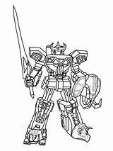 Power Rangers Coloring Megazord Pages Drawing Mighty Sword Ranger Morphin Printable Dino Awesome Deviantart Original Super Daizyujin Color Sentai Red sketch template