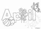 April Coloring Clipart Pages Spring Kids Coloringpage Eu Printable Sheets Colouring Print Easter Name Bunny Adult Happy Clipground Choose Board sketch template