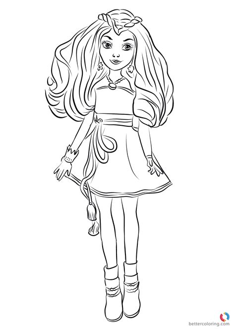 evie wicked world  descendants  coloring pages printable  kids