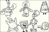 Spongebob Coloring Pages Characters Cartoon A4 sketch template