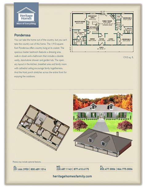 ponderosa heritage homes home   plan floor plans