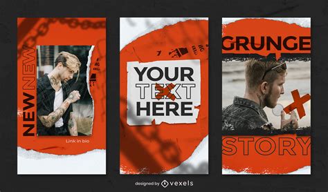 grunge  ripped paper instagram story template psd editable template