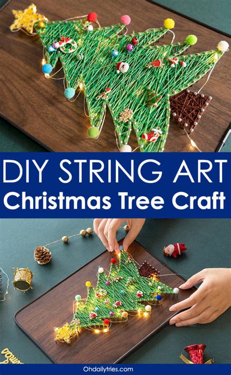 diy string art christmas tree decoration