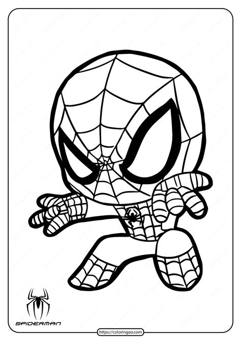 printable cute spiderman coloring page  kids