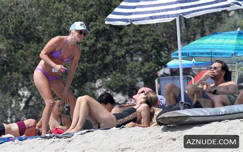 ali larter sexy with husband hayes macarthur at the beach