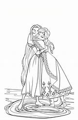Coloring Pages Hug Elsa Anna Getcolorings Weird Hugging sketch template
