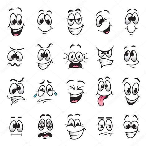 karikatür yüzler ifadeler vektör ayarla — stok vektör © andegraund548 127074036