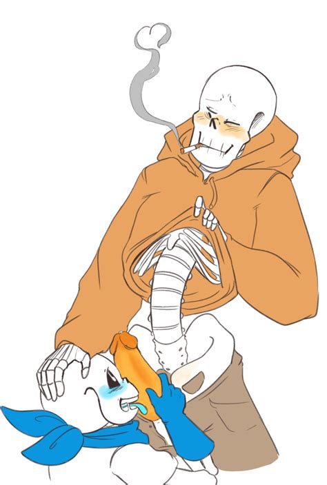 rule 34 animated skeleton blush bone cigarette clothed sex fellatio incest male oral papyrus