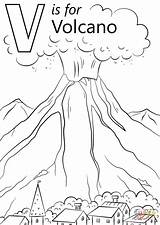 Volcano Coloring Printable Drawing Pages Letter Preschool Alphabet Kids Colouring Activities Worksheets Sheet Volcanoes Crafts Sheets Dinosaur Tickets Activity Supercoloring sketch template