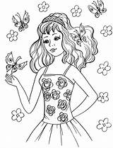 Coloring Cool Pages Girls Teenage Popular sketch template
