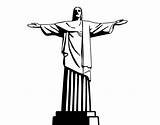 Christ Redeemer Statue Coloringcrew Coloring sketch template