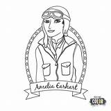 Amelia Earhart sketch template