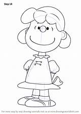 Lucy Peanuts Draw Drawing Step Movie Tutorials Drawingtutorials101 Cartoon sketch template