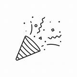 Popper Party Confetti Outline Vector Illustrations Background Icon Clip Stock Graphics Eps Illustration  sketch template